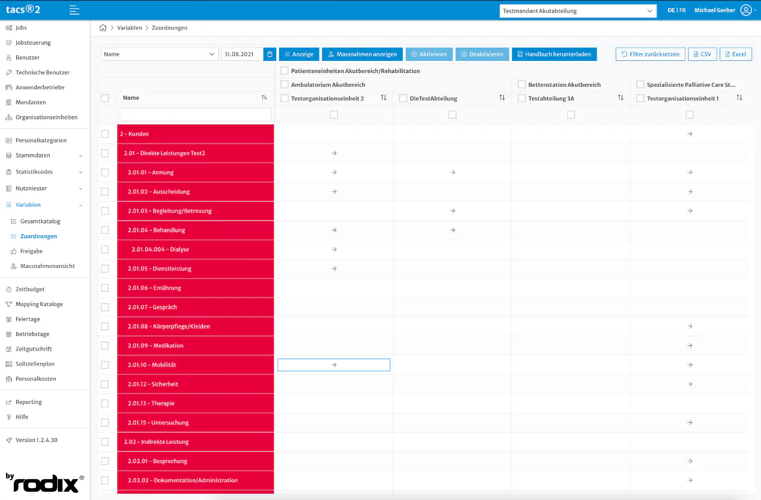 Ein Screenshot der die neue Webapplikation tacs® Dashboard zeigt. Die Ansicht sieht aufgeräumt und freundlich aus.